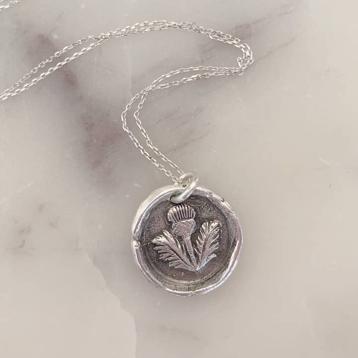 Her Hero, LLC - Wholesale Pendant/Charm Necklace - A Wee Thistle Necklace4