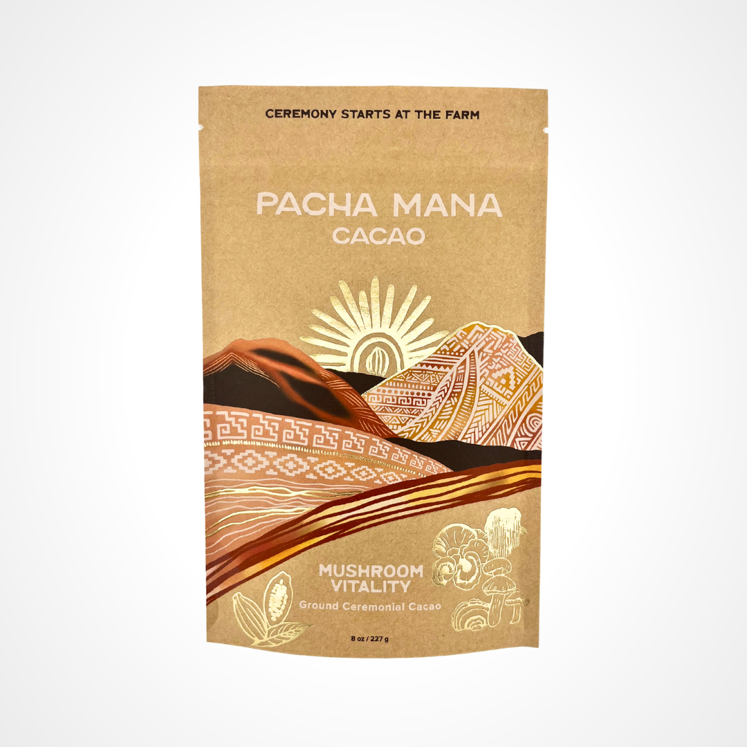 Pacha Mana Cacao - Wholesale Hot Cocoa Mix/Kit - Mushroom Vitality (Ground Cacao) Drinking Chocolate Blend2
