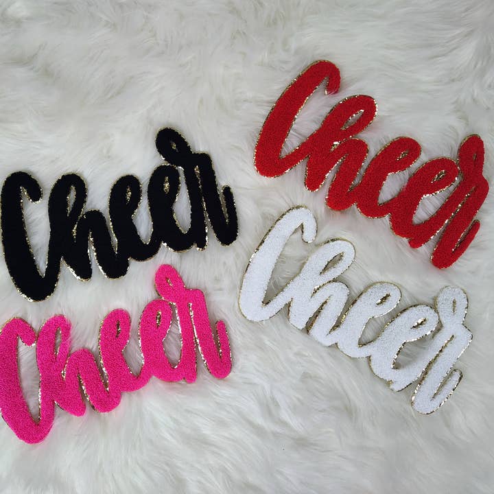 Scratch Decor - Wholesale Patch - Large Cursive Cheer Chenille Iron-on Patch3