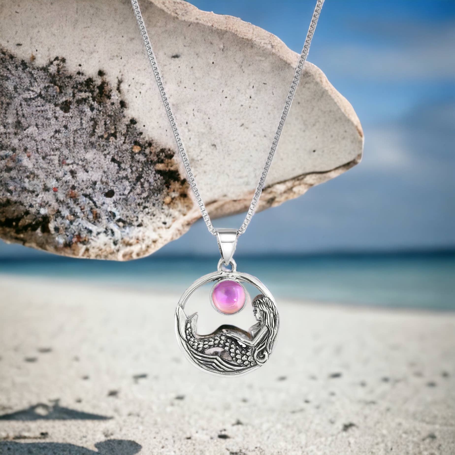 LeightWorks - Wholesale Pendant/Charm Necklace - Mermaid Pendant Sterling Silver Crystal Jewelry Sea Necklace10