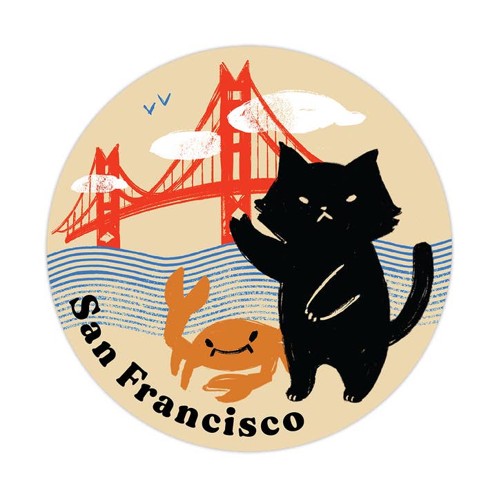 San Francisco Cat Vinyl sticker SF souvenir S.F. gift for wholesale by YANCHAKO