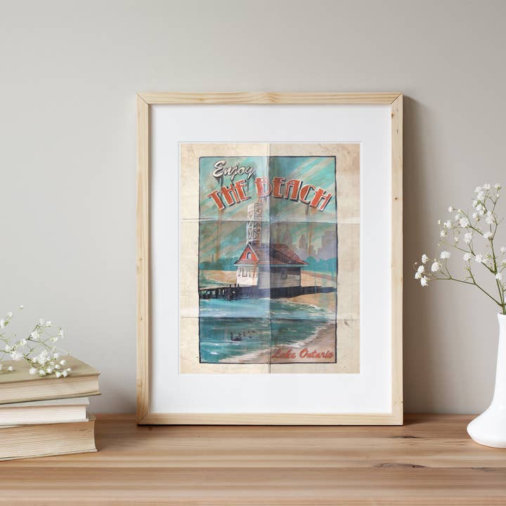 Enjoy The Beach Toronto Poster Print | Toronto Souvenir Art for wholesale by Totally Toronto Art/Sassy City Studio