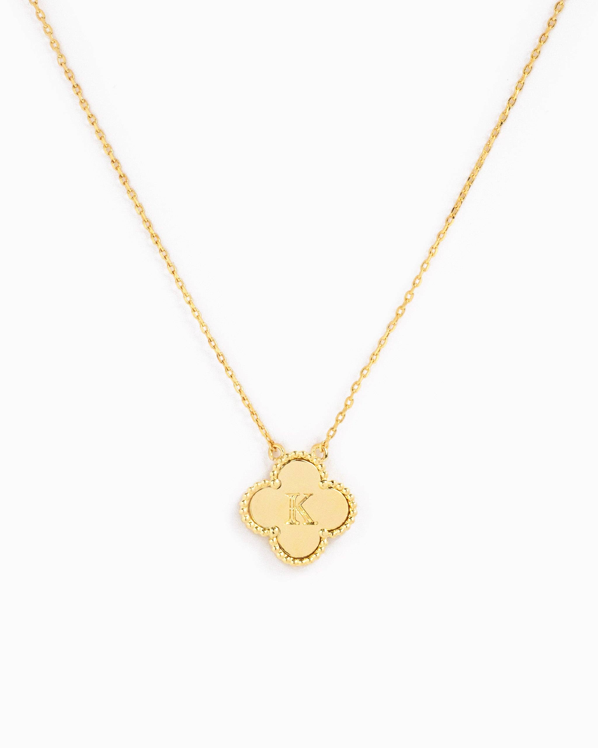 Sessori - Wholesale Pendant/Charm Necklace - Clover Letter Initial Pendant Necklace7