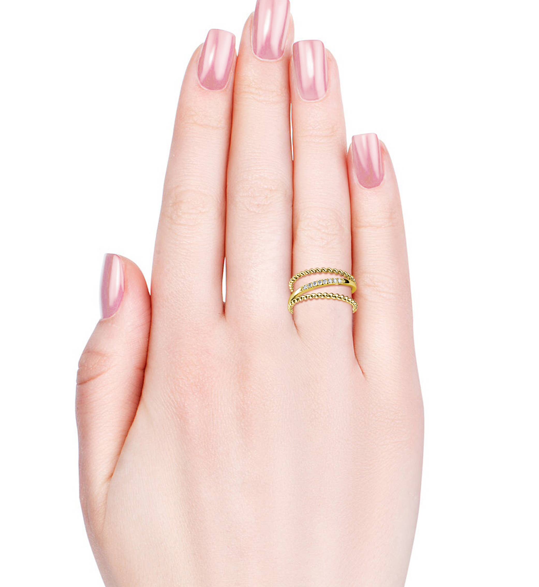 CARALI / MYC Paris - Vente Bague avec plusieurs pierres - Bague Irving - Doré Et Cristal3