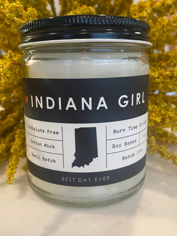 Indiana Girl Candle for wholesale by Rambling Caravan