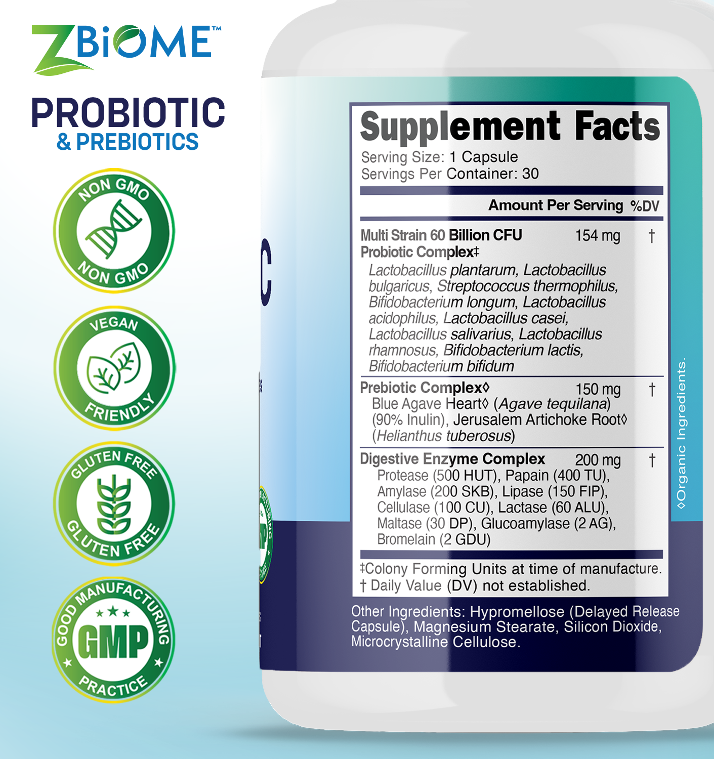 ZBIOME™ - Wholesale Oral Supplement/Vitamin - Probiotics + Prebiotics Supplement - 60 Billion CFU 30 days3