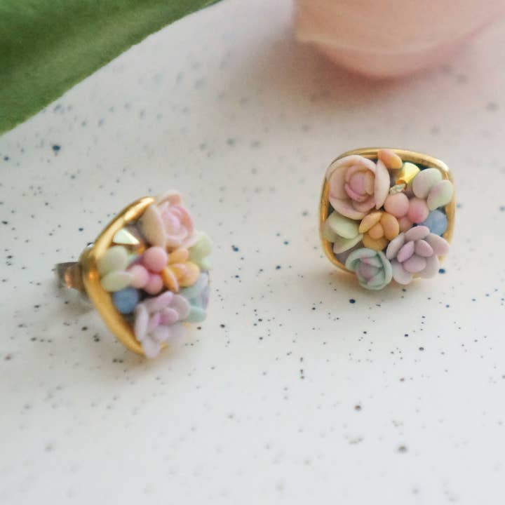 Colourful Blossom - Wholesale Stud/Post Earrings - The Melba V2 Stud Earrings0