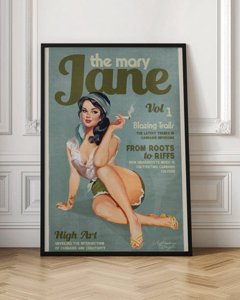 GTA ART - Wholesale Art Print - Wall art Mary Jane Retro Vintage Pinup Cannabis Art7
