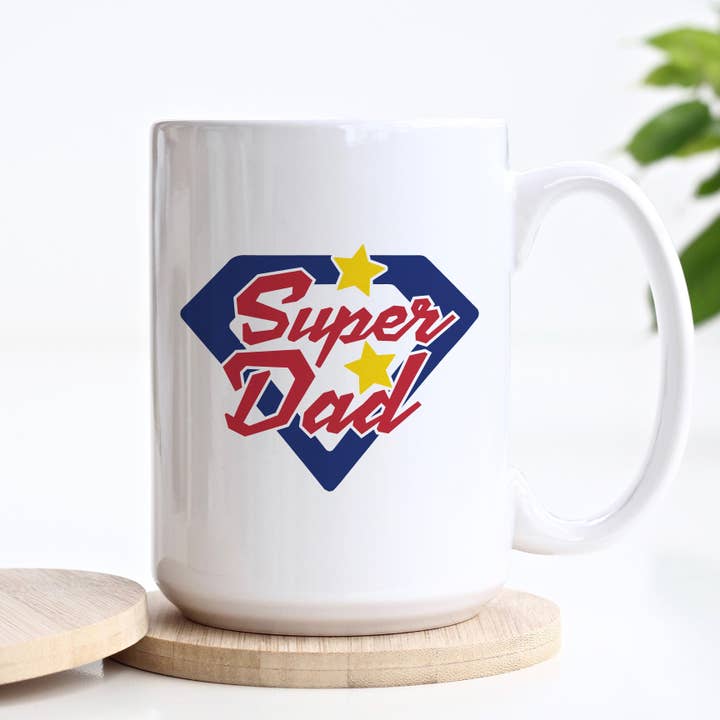Tasse Super Dad, cadeaux pour la fête des pères pour la vente par Heart & Willow Prints