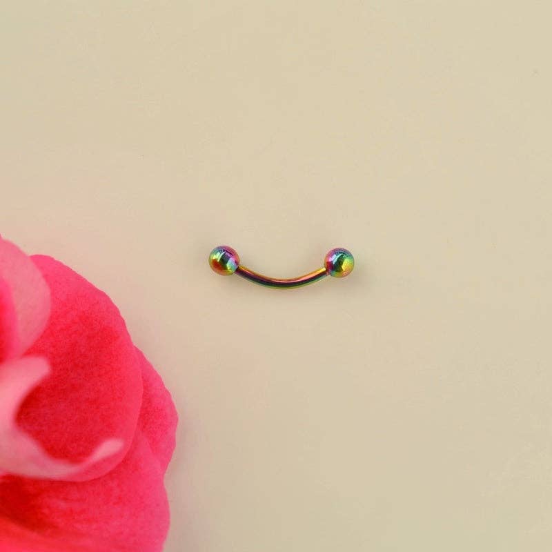 StockJWL - Wholesale Single Earring - Eyebrow Bar Piercing Curved Barbell Vertical Labret Piercing Rook Daith Cartilage Helix Tragus 6mm 8mm 10mm 12mm10