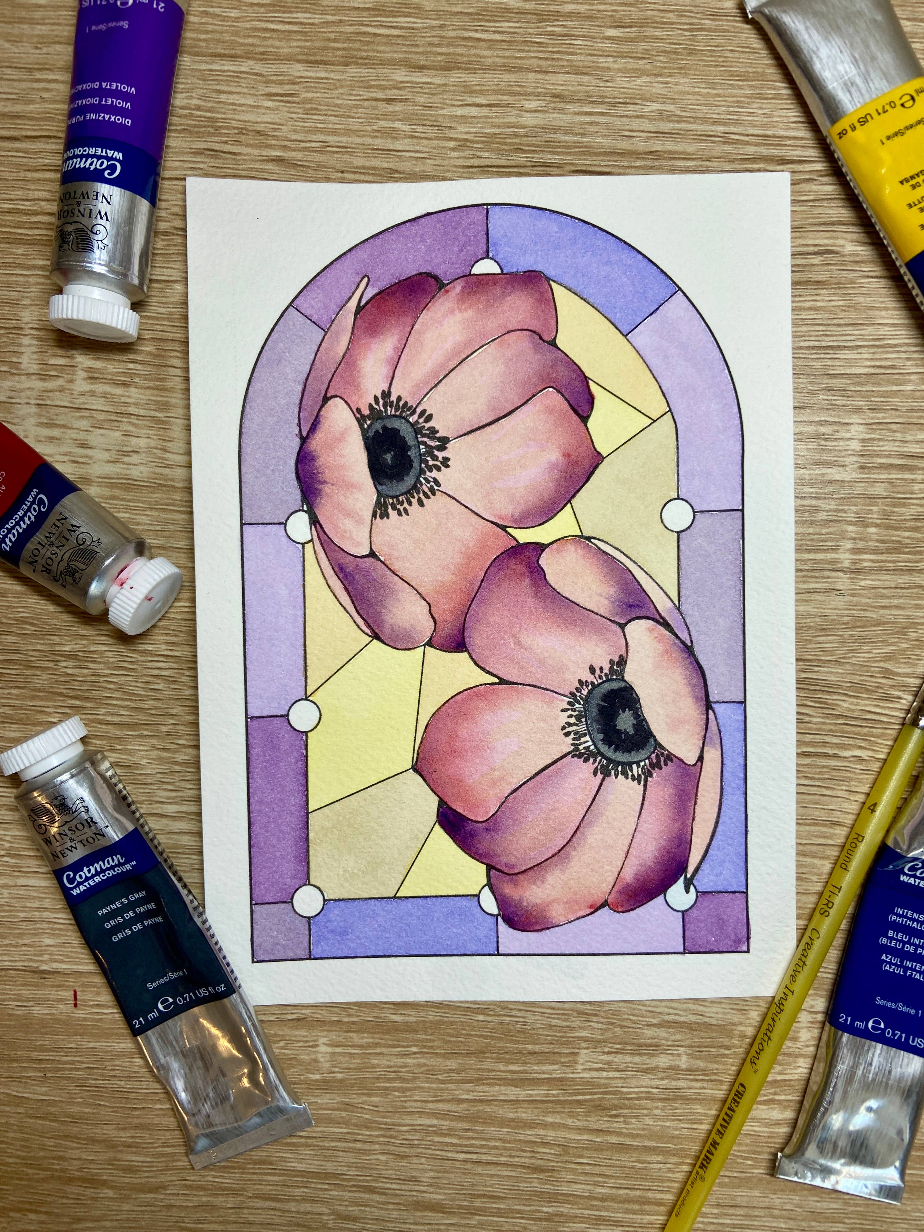 Emily Marie Watercolors - Wholesale DIY Craft Kit - Watercolor Painting Kit: Stained Glass Florals4