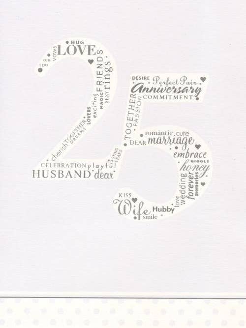 Anniversary Silver 25th | GRTC | SM | 42311G for wholesale by DICKENS INC.