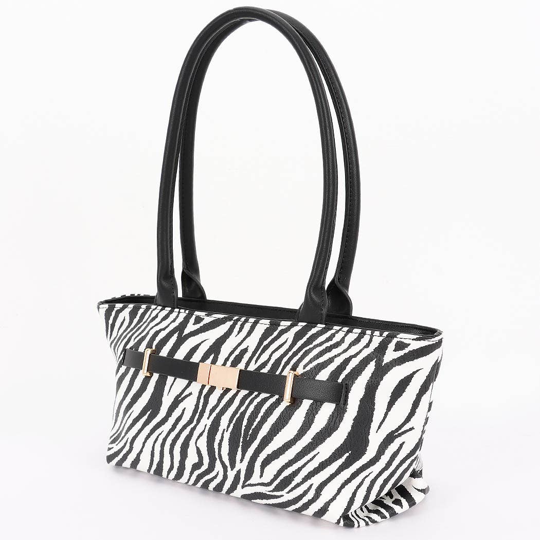 ZEB Zebra Print Faux Leather Shoulder Bag for wholesale on Faire1