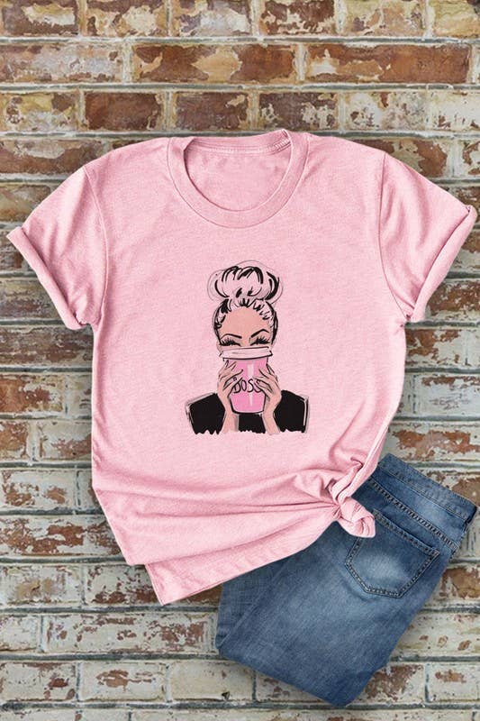 Top Avenue – wholesale Screen printed t-shirt – Women′s –  Boss Lady Drinking Coffee, Unisex Round Neck T-Shirt6