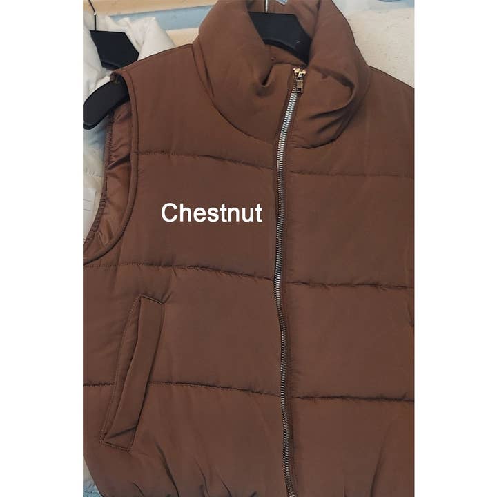 UP CLOTHING - Wholesale Outerwear Vest - Women's - High Neck Zip Up Outerwear Vest8