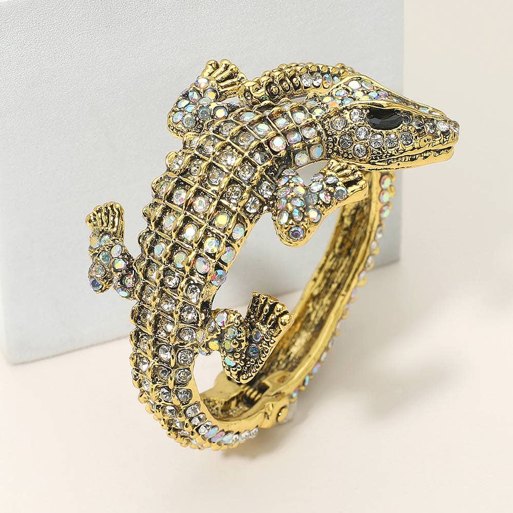 Sensibling Corp. - Wholesale Cuff Bracelet - Crystal Rhinestone Crocodile/Alligator Embellished Bracelet8