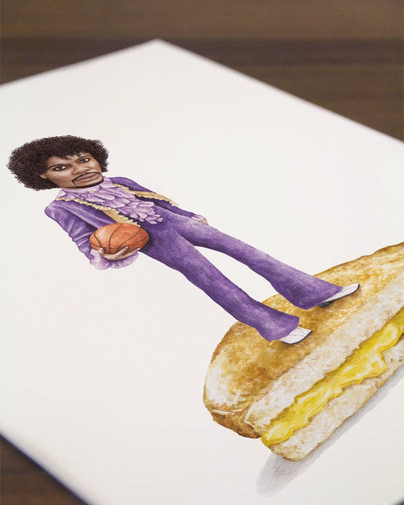 Celebs on Sandwiches - Venta al por mayor Ilustración - Dave Chappelle - Prince - Impresión en acuarela2