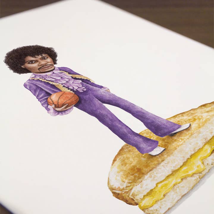 Celebs on Sandwiches - Venta al por mayor Ilustración - Dave Chappelle - Prince - Impresión en acuarela2