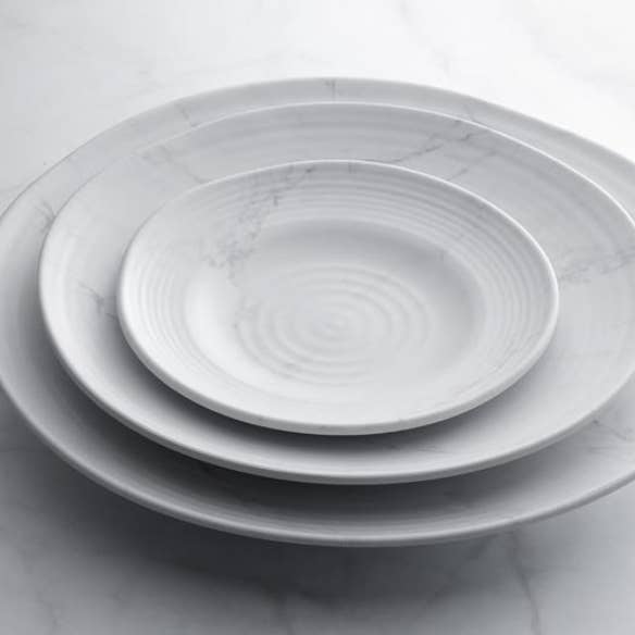 Gourmet Marble Blanc Assiette ronde en mélamine pour la vente par LeadingWare