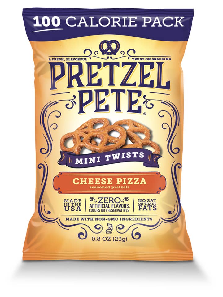 Pretzel Pete Cheese Pizza Mini Twists 100 Calorie for wholesale by Pretzel Pete
