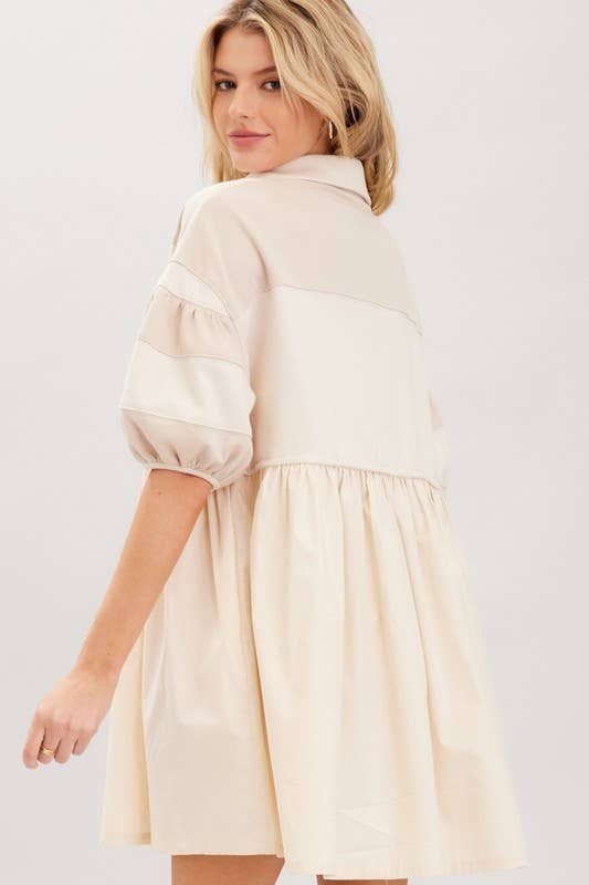 Beige Cotton Terry Mini Dress for wholesale on Faire5