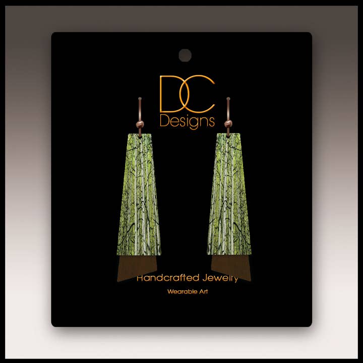 Illustrated Light & DC Designs - Wholesale Dangle Earrings - Aspen Grove Nature Photography Flutter Multilayer Earrings1