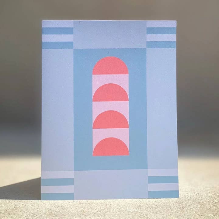 Blue & Coral Geo Stack Card for wholesale by The Design Craft