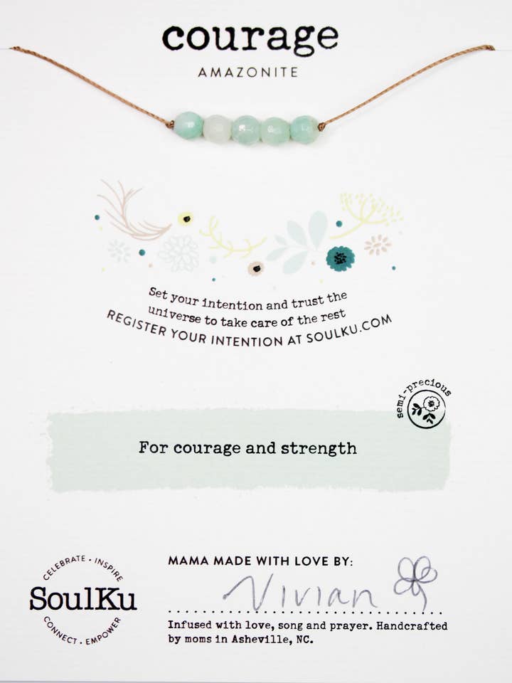 Amazonite Intention Necklace for Courage for wholesale by SoulKu
