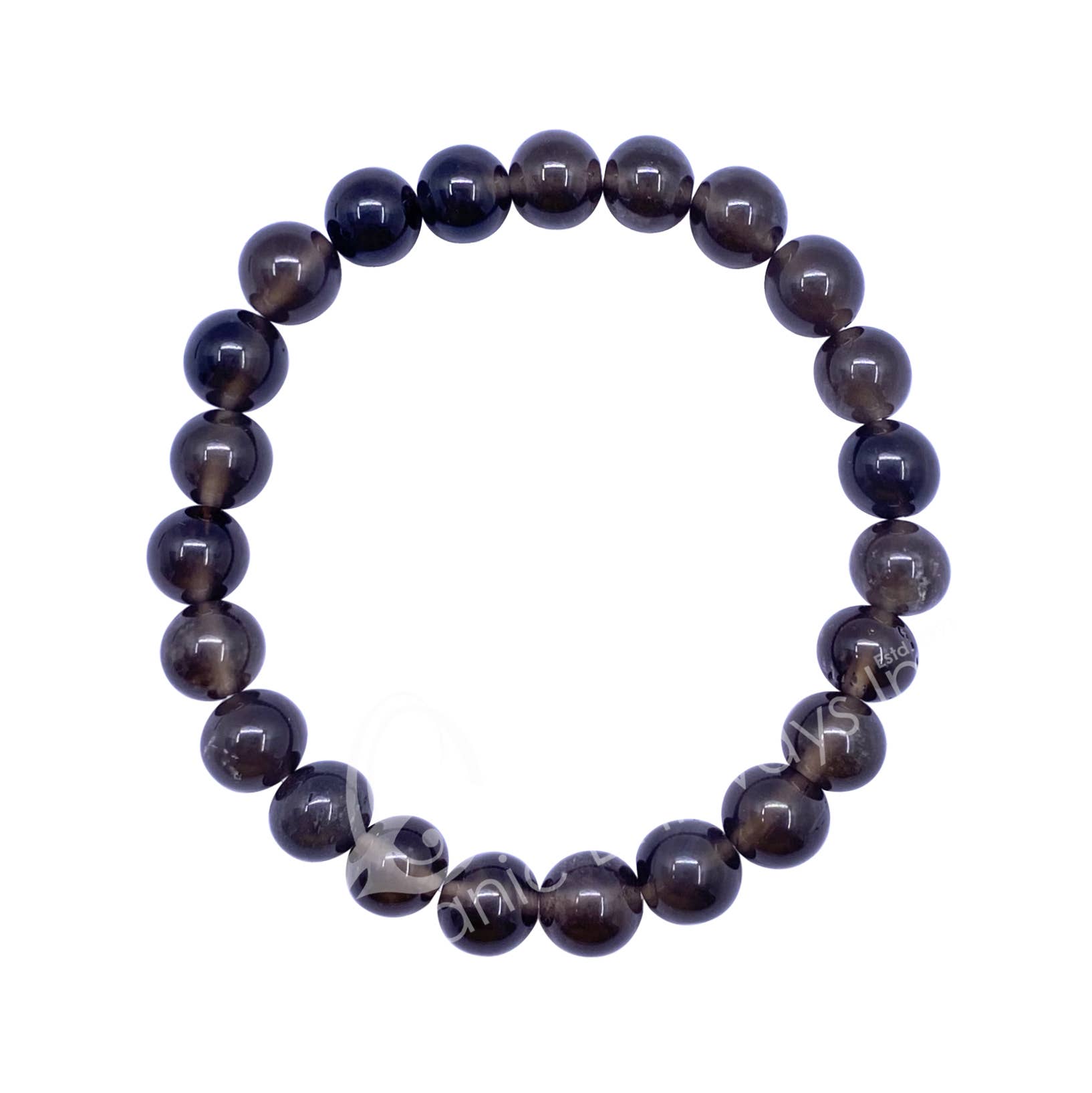Oceanic Linkways Inc - Wholesale Spiritual Stone/Crystal - (PC)BRACELET - OBSIDIAN, SMOKY (8-8.5 MM) 7.15-7.25"0