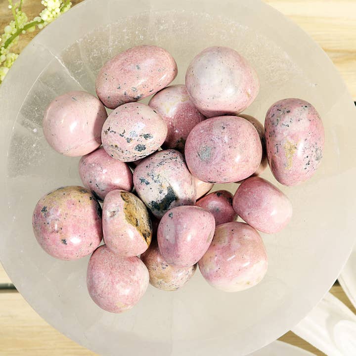 1 lb Rhodonite Tumbled Stones for wholesale by Natures Artifacts Inc