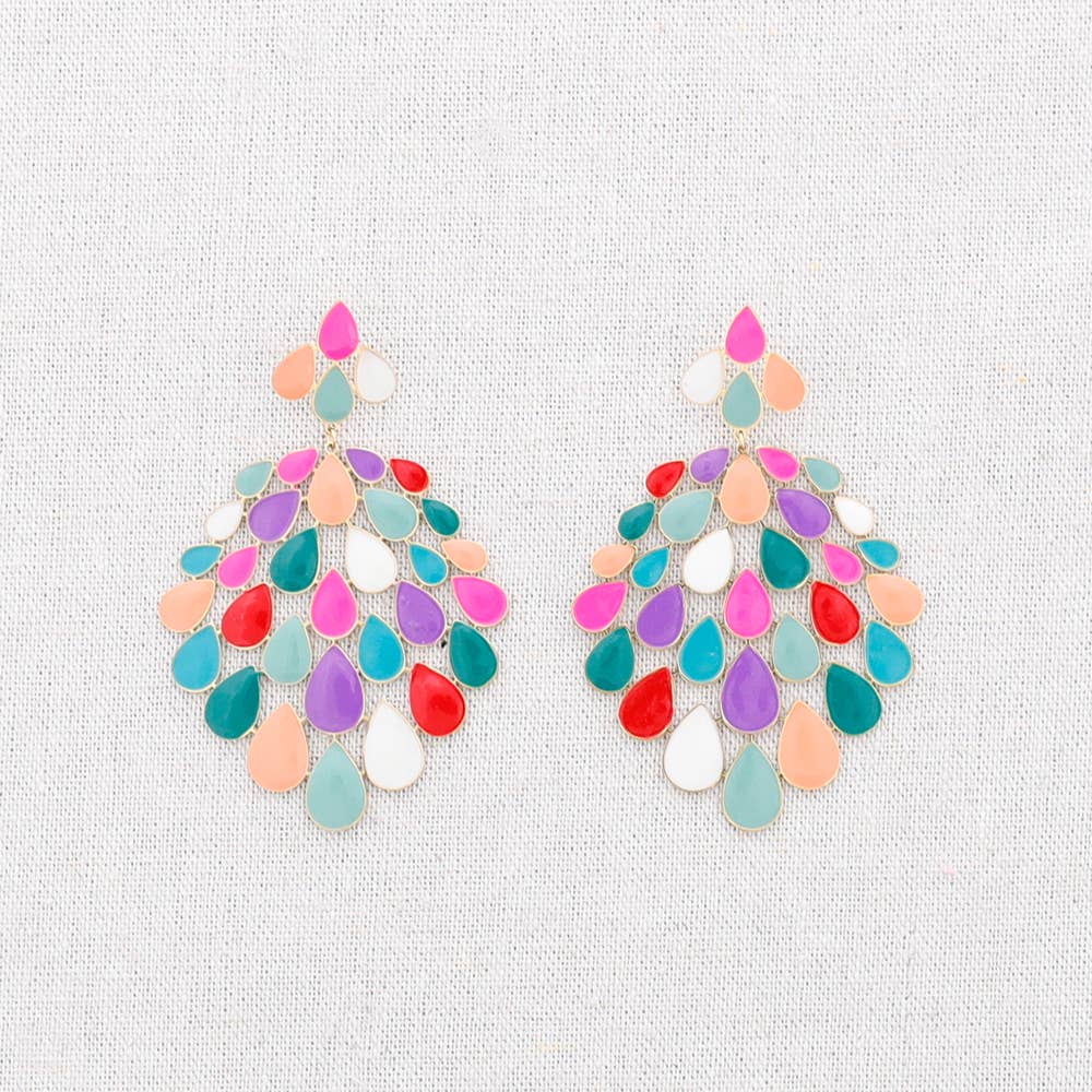 Sonata - Wholesale Dangle Earrings - Enamel Droplets Steel Earrings2