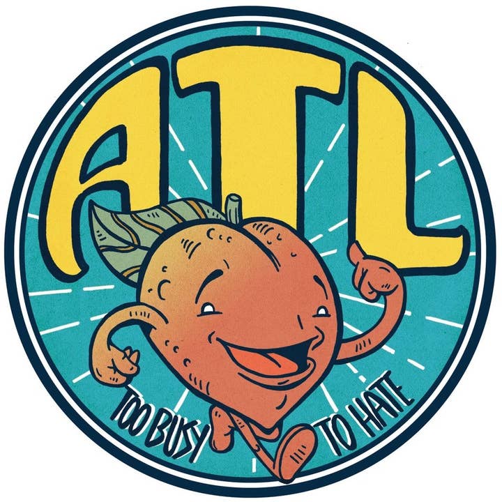 Atlanta alltför upptagen att hata klistermärke 3,5" x 3,5 ” för wholesale av Welcome To the Neighborhoods