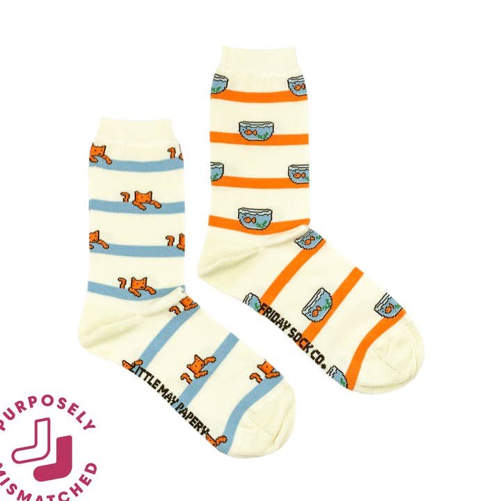 Friday Sock Co. - Vendita all'ingrosso Calzini - Donna - Calzini da donna con gatto e boccia per pesci