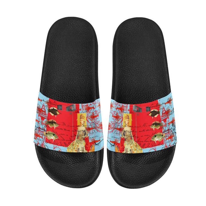 Bønes and Balløøns - Wholesale Slides - Men's - THE SHOWY PLANE HUNTER AND FISH IV Men's Printed Slides
