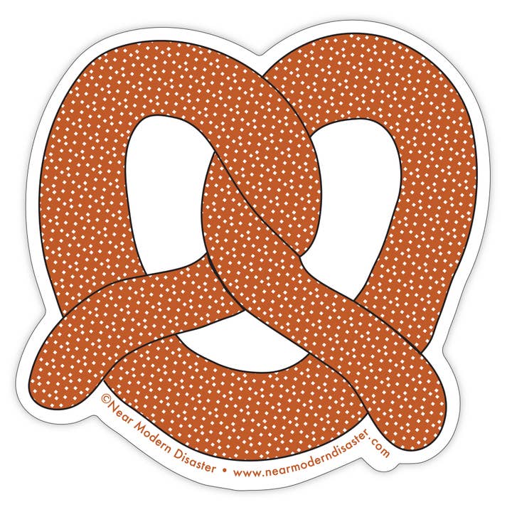 Pretzel - 3" vinyl sticker for wholesale by Near Modern Disaster