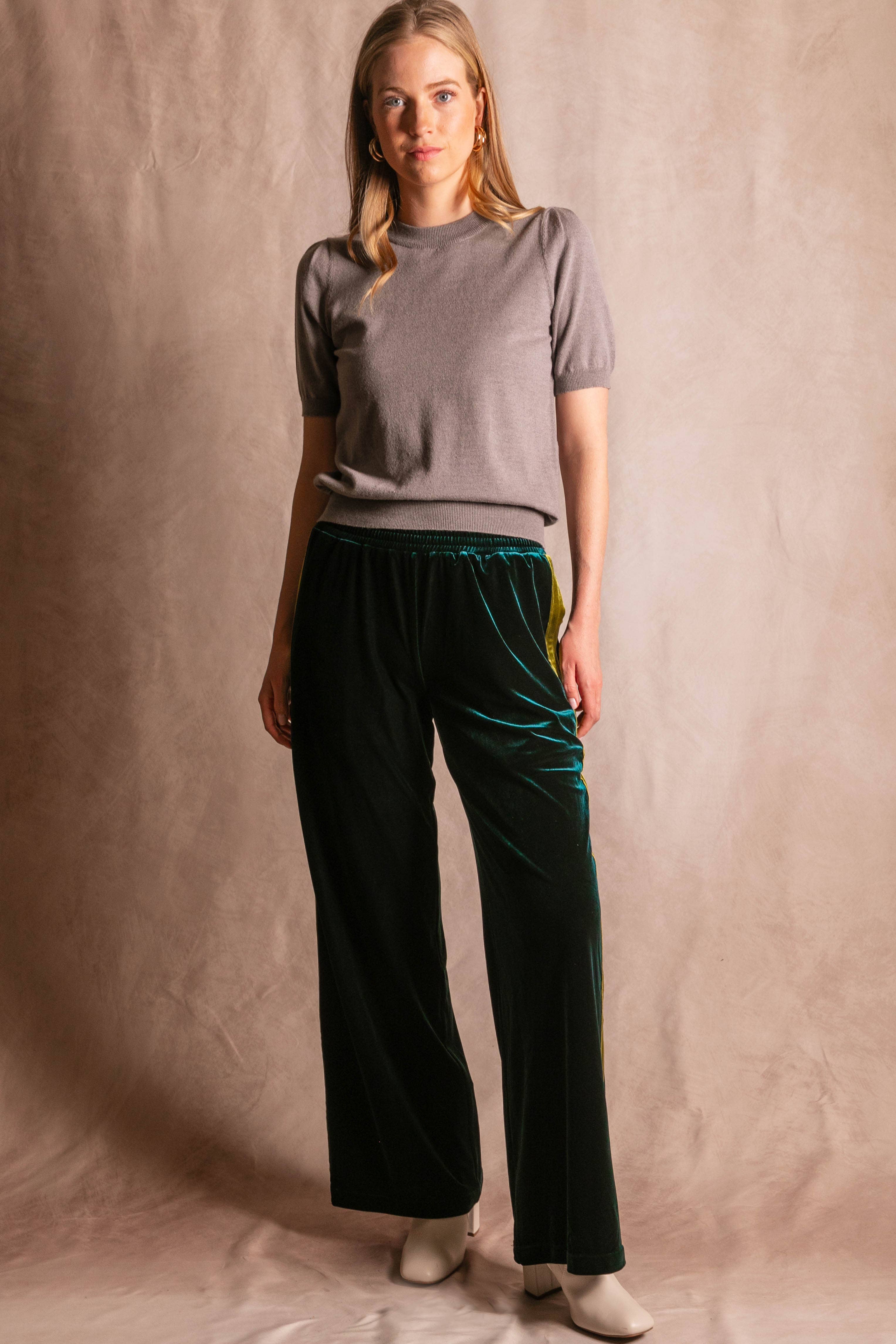 Before You Collection - Wholesale Pants - Women's - Velvet Contrast Side Stripe Wide Leg Pants13