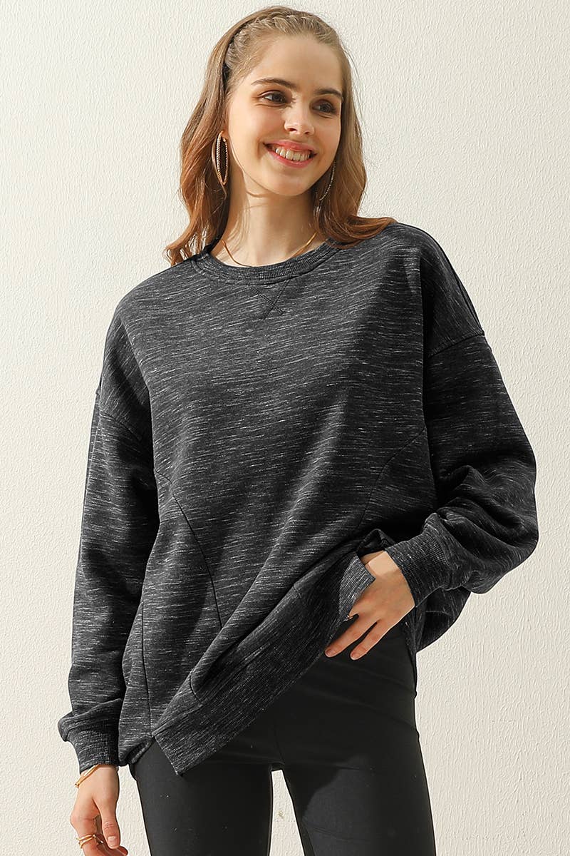 NINEXIS - Wholesale Sweatshirt - Women's - CWTTL905-P_PLUS SIZE ROUND NECK CUT HEM SWEATSHIRT11