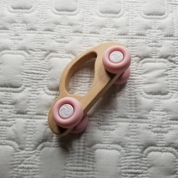 D & C TOYS - Wholesale Teether (Not Clip-On) - Baby - Silicone and Beech Wood Car Teether Toy1