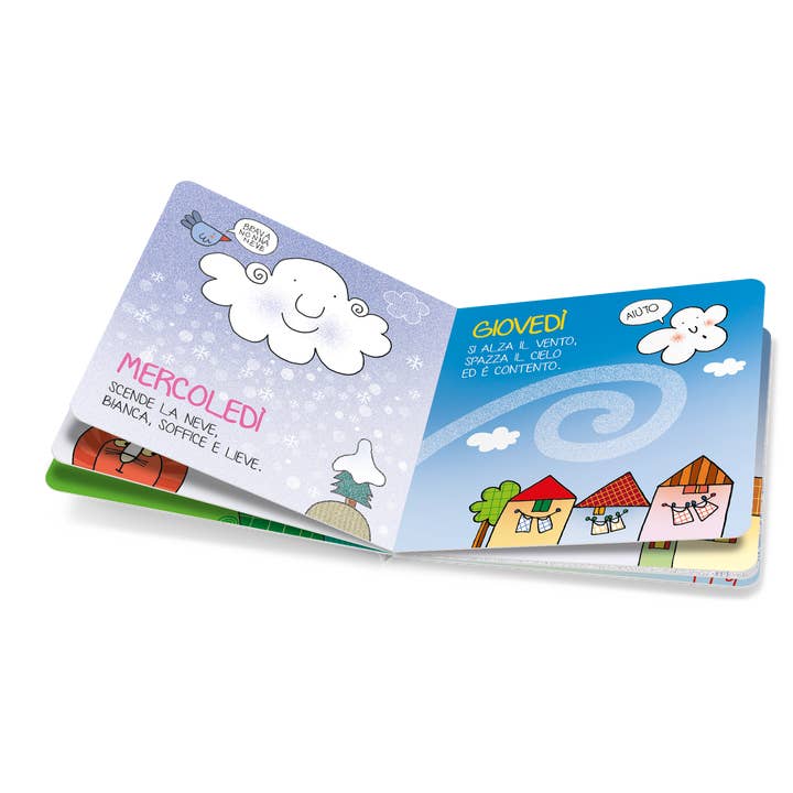 Educational srl - Vente Livre pour bébés et tout-petits (jusqu'à 2 ans) - Livre-jeu en italien - The Cloud Olga And The Week Of3