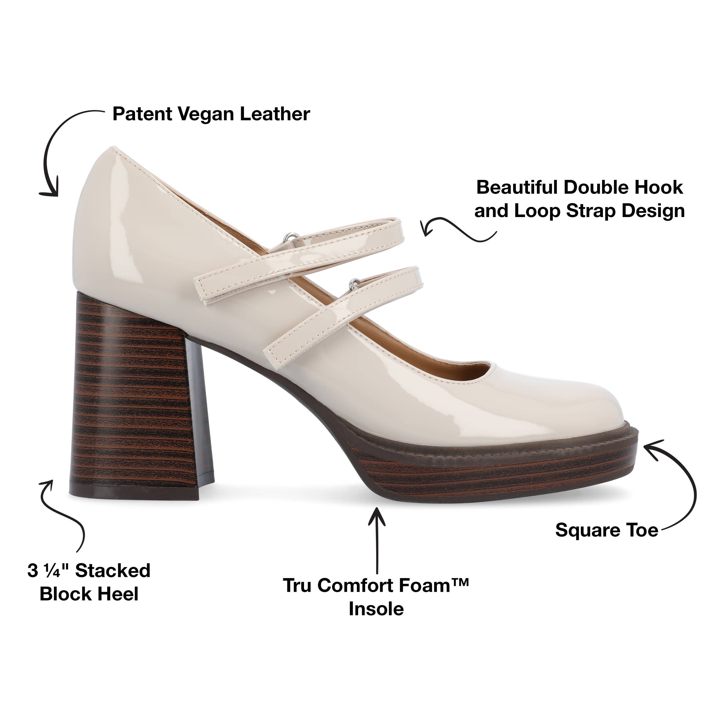 Journee - Wholesale Platform Heels - Women's - Shasta Mary Jane Pump Heels In Patent11