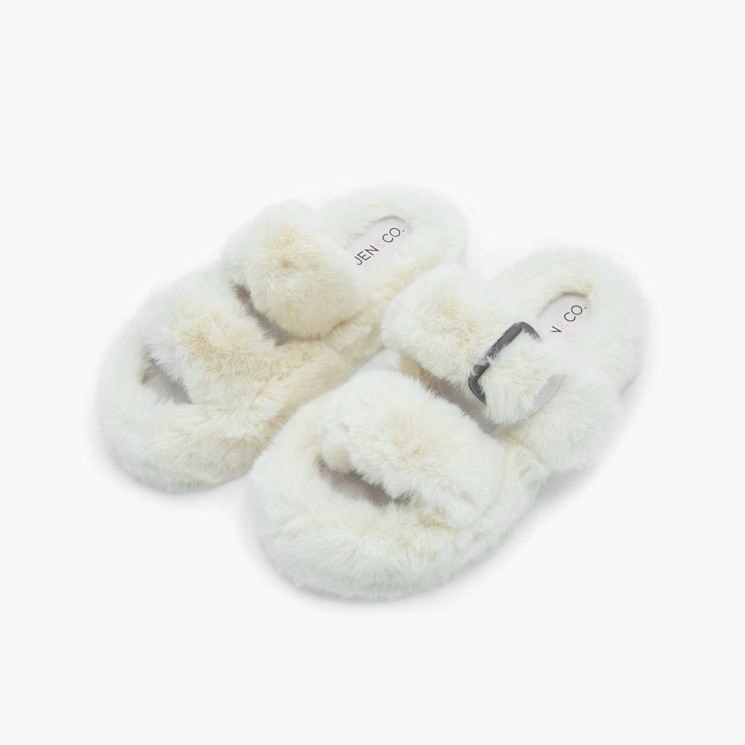 JNC RT (Jen & Co. Outlet) - Wholesale Slippers - Women's - SLP2222 Fran Fluffy Slippers w/ Buckle1