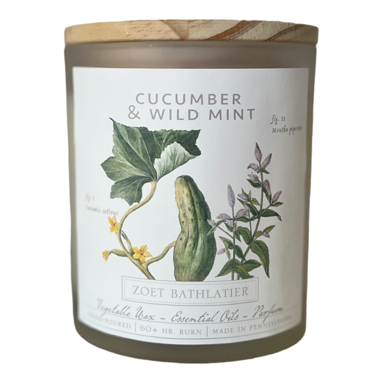 Zoet Bathlatier - Wholesale Jar/Filled Candle - Cucumber & Wild Mint / Botanical Candle Collection1