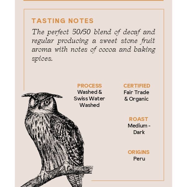 Red Rooster Coffee Roaster - Wholesale Coffee Beans - Organic Night Owl Half-Caff - Coffee Beans