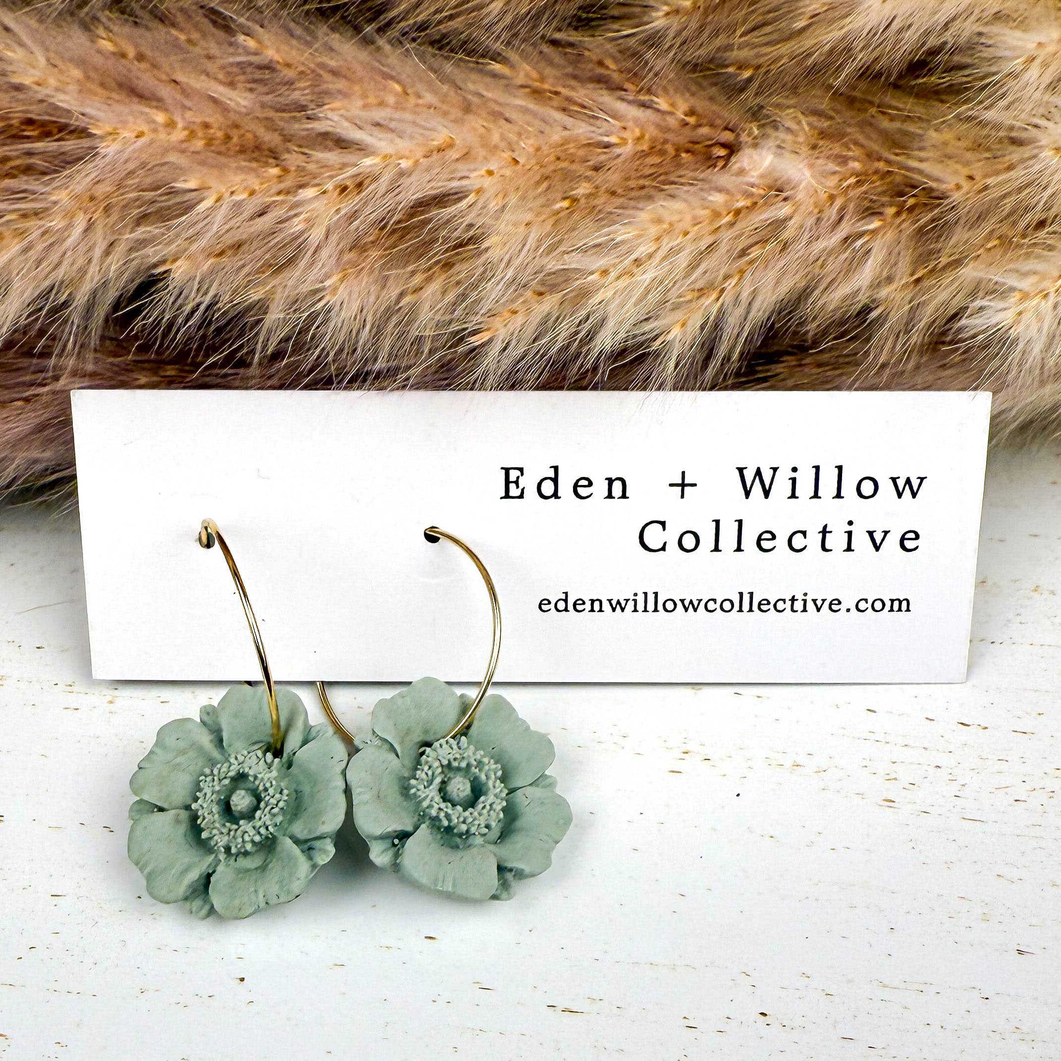 Eden + Willow Collective - Wholesale Hoop Earrings - Poppy Hoop Polymer Clay Earring, Handmade Lightweight 3