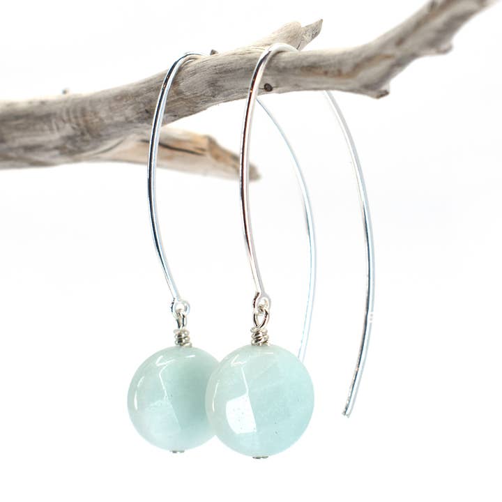 Amazonite Wishbone Earrings for wholesale by Stefanie Wolf Designs