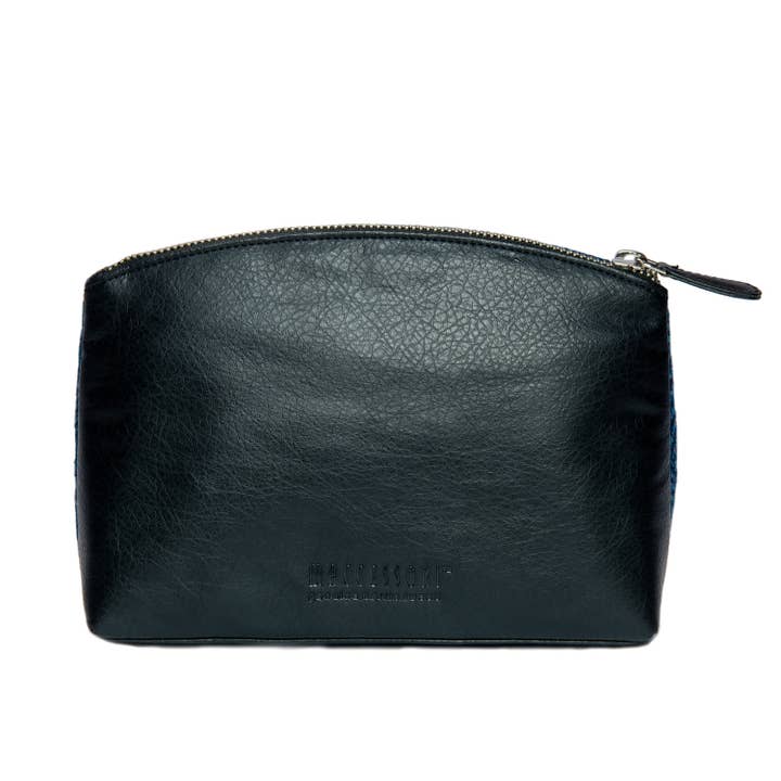 maccessori - Venta al por mayor Bolsa para maquillaje - Bolso Cosmético Harris Tweed Azul Rosa a Cuadros2