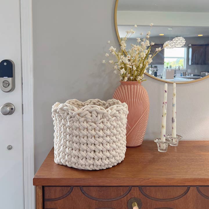 Meraki Handmade Collective – Engroshandel Kurv – Bomuld hæklet kurv