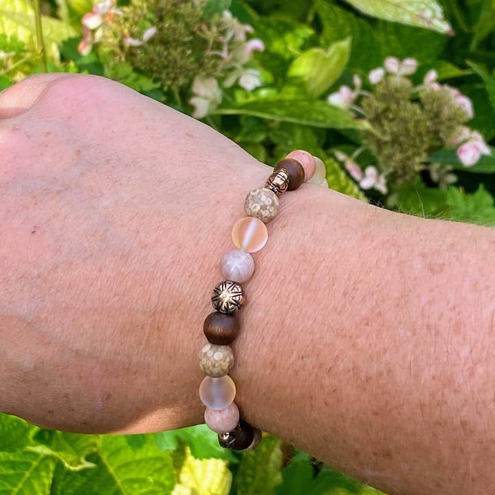 Coconut Quartz – Engroshandel Perlearmbånd – Neutral armbånd fossile koraller træ Sunstone armbånd krystal3