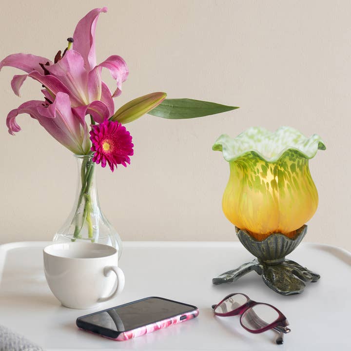 6.25"H Green and Orange Glass Tulip Accent Lamp and other Purchase Wholesale bulbes tulipes. Free Returns & Net 60 Terms on Faire trending on Faire.