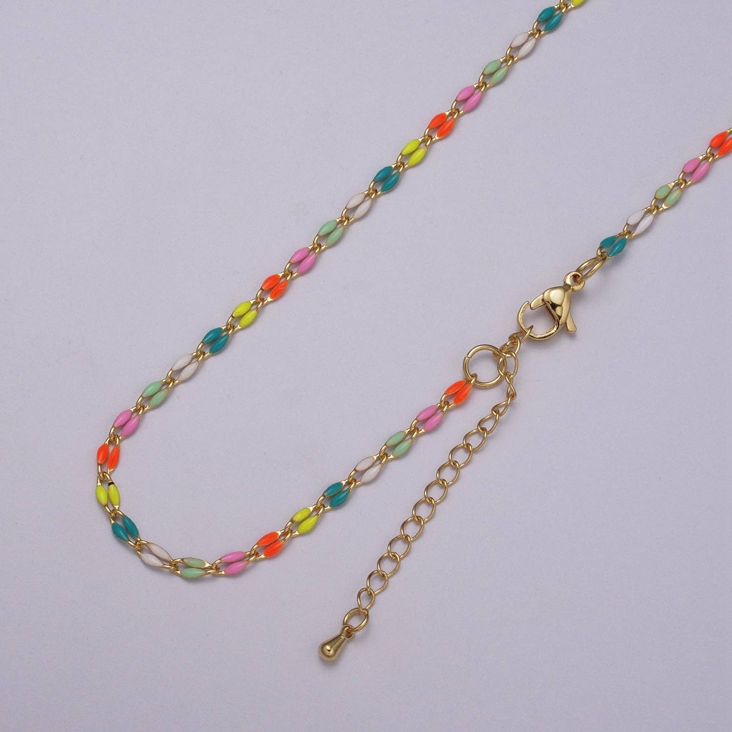 Aim Eternal - Wholesale Link & Chain Necklace - Enamel Gold Filled Colored Chain 2.9mm width Colorful Chain,10